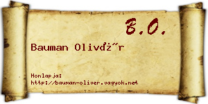 Bauman Olivér névjegykártya